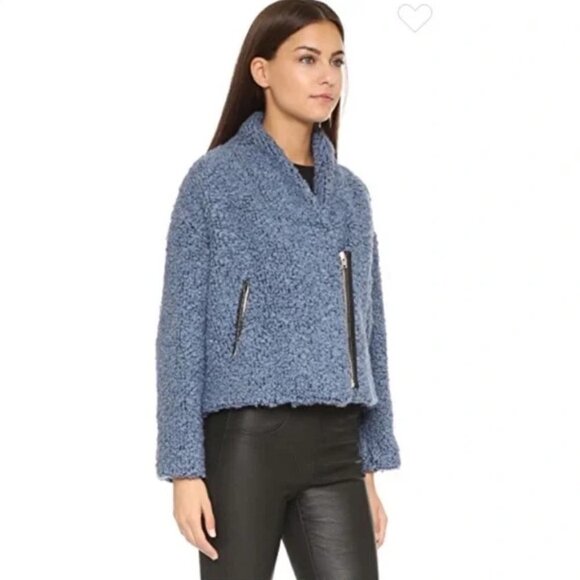 💕IRO💕 Daney Loop Knit Jacket ~ Blue EU 40 = US 8 - Picture 3 of 12